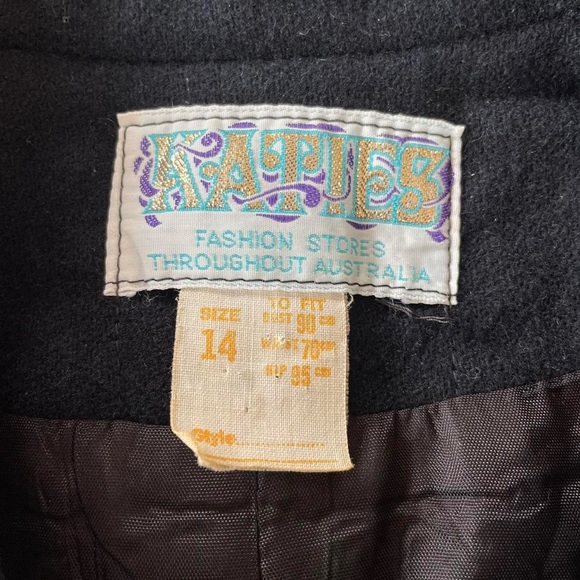 VINTAGE 70'S KATIES WOOL CROPPED BLAZER - Picture 2 of 5